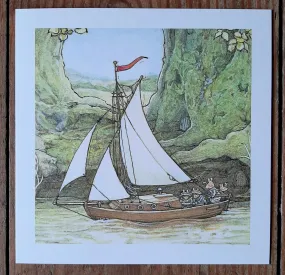 Brambly Hedge - Sailing down the river - Greeting card