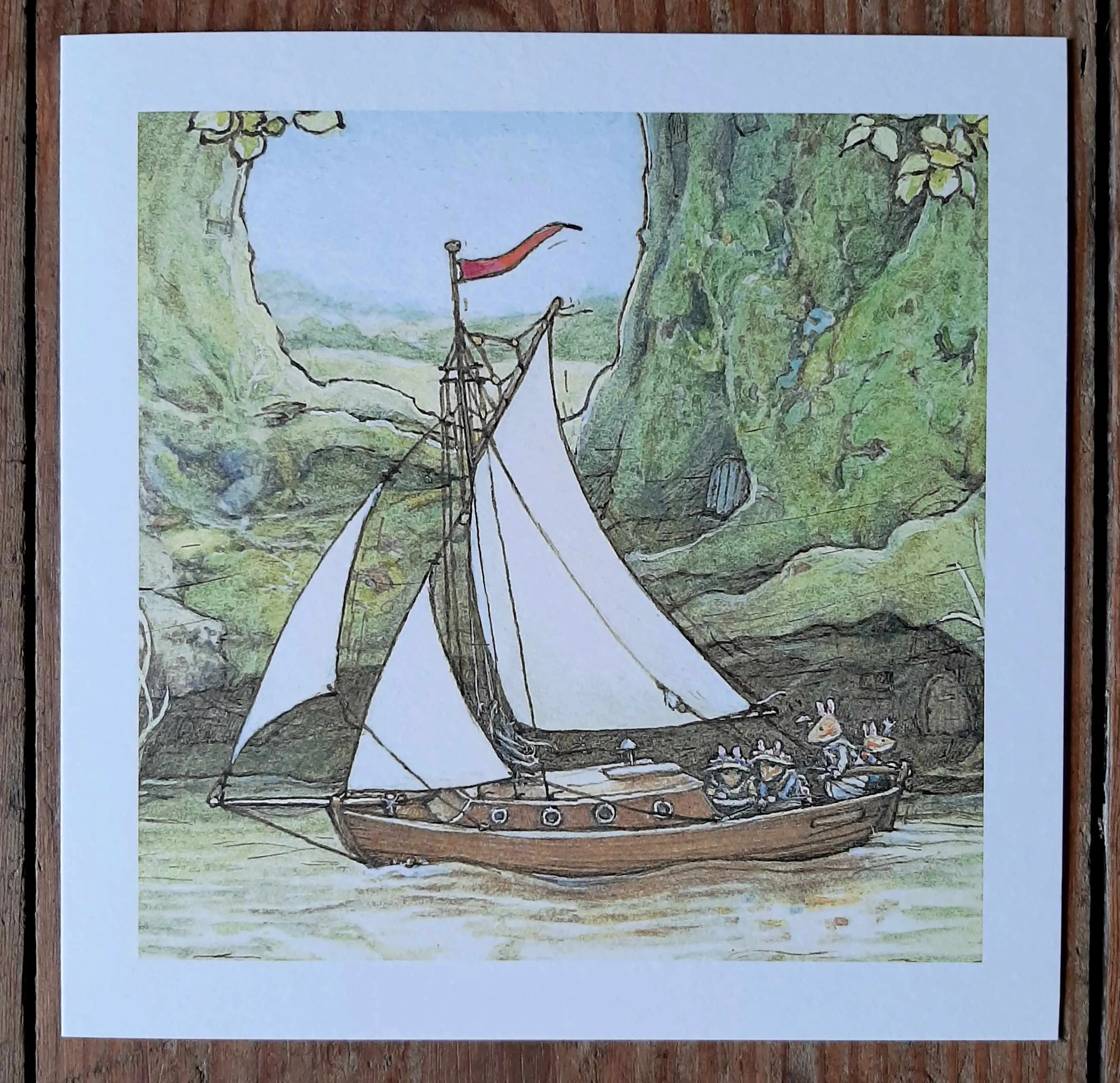 Brambly Hedge - Sailing down the river - Greeting card