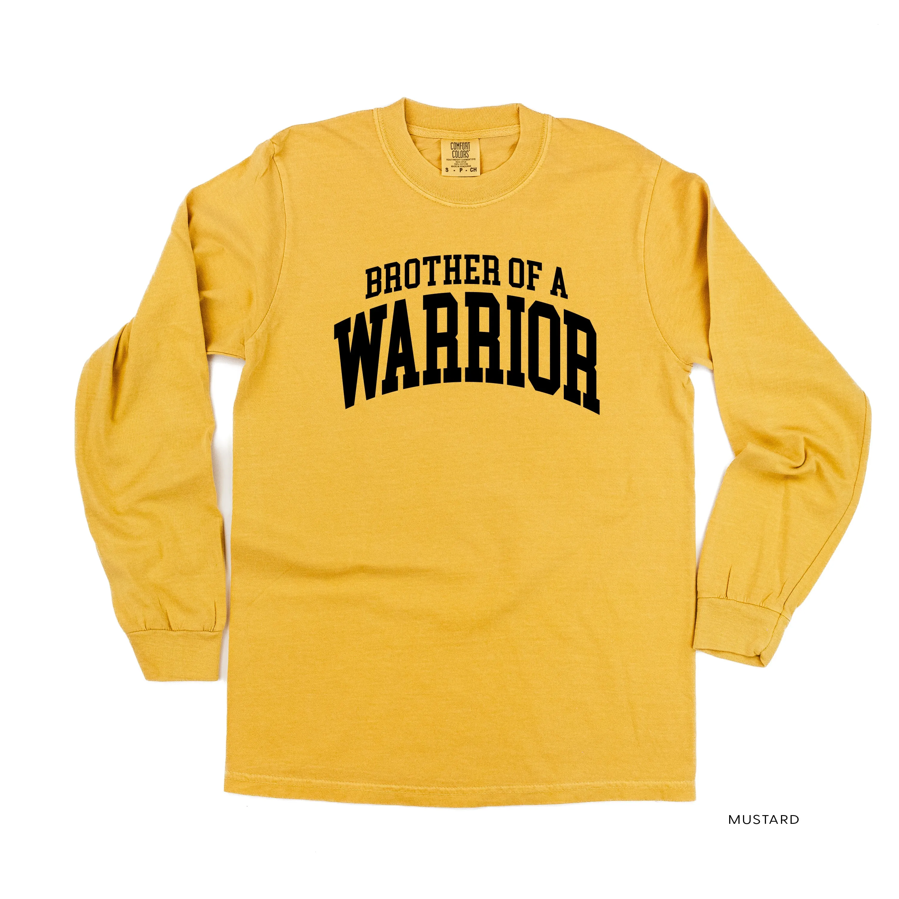 Brother of a Warrior - Varsity - LONG SLEEVE COMFORT COLORS TEE