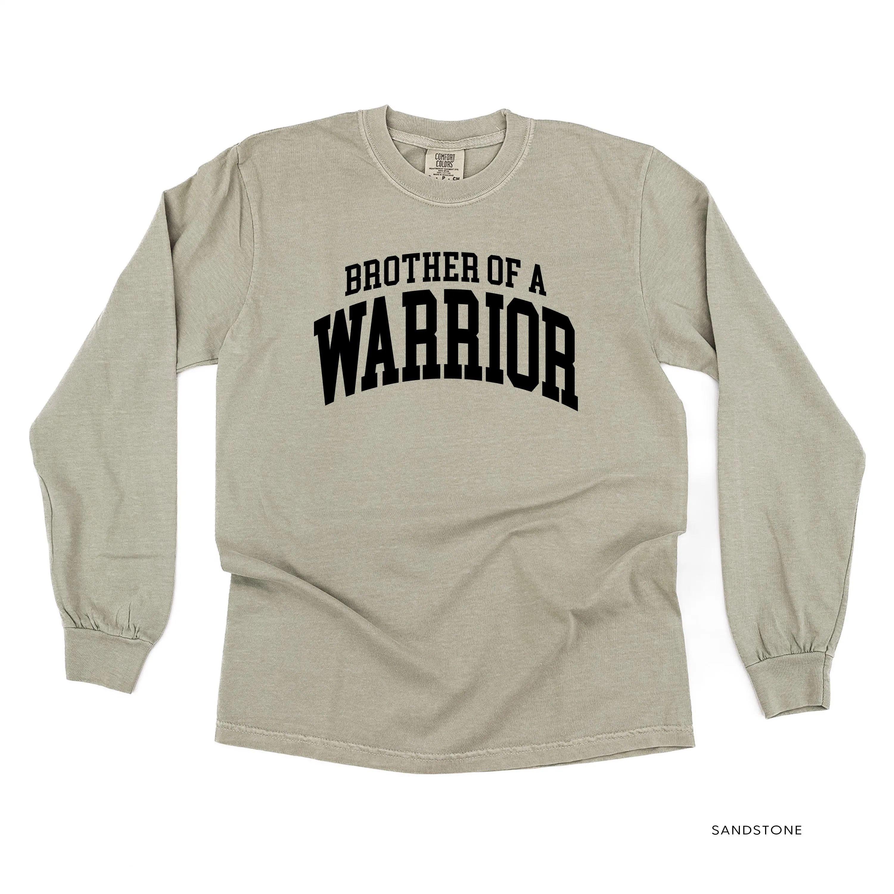 Brother of a Warrior - Varsity - LONG SLEEVE COMFORT COLORS TEE