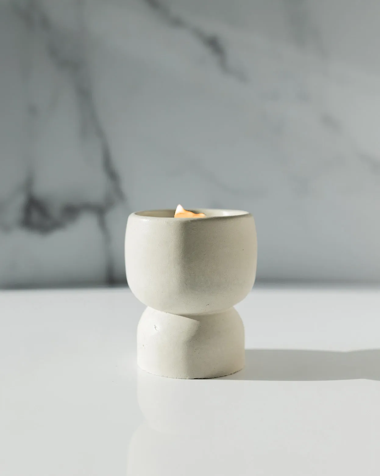 Channel The Flannel Coconut Soy Candle - Concrete Pedestal