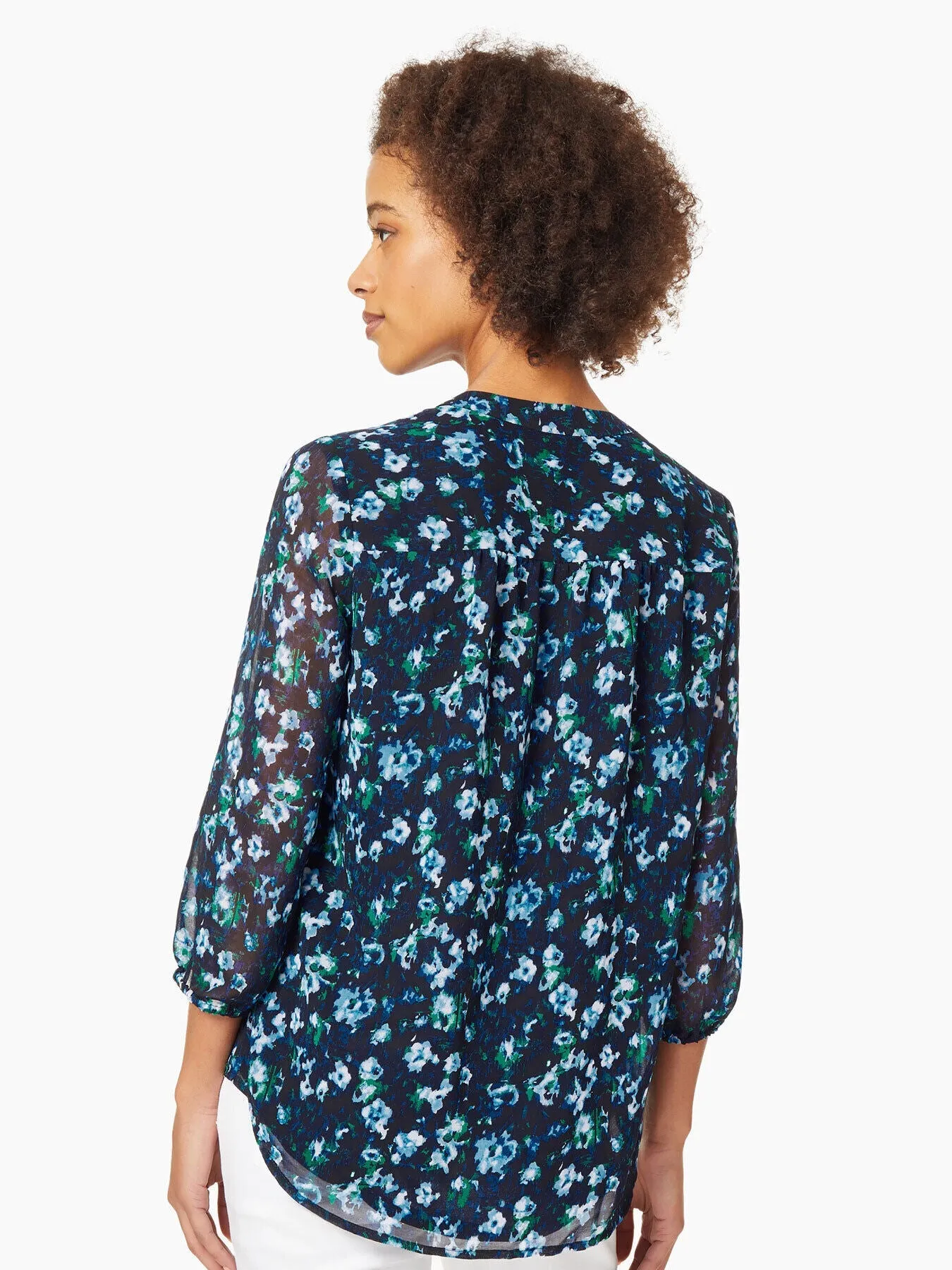 Chiffon V-Neck Kelly Blouse