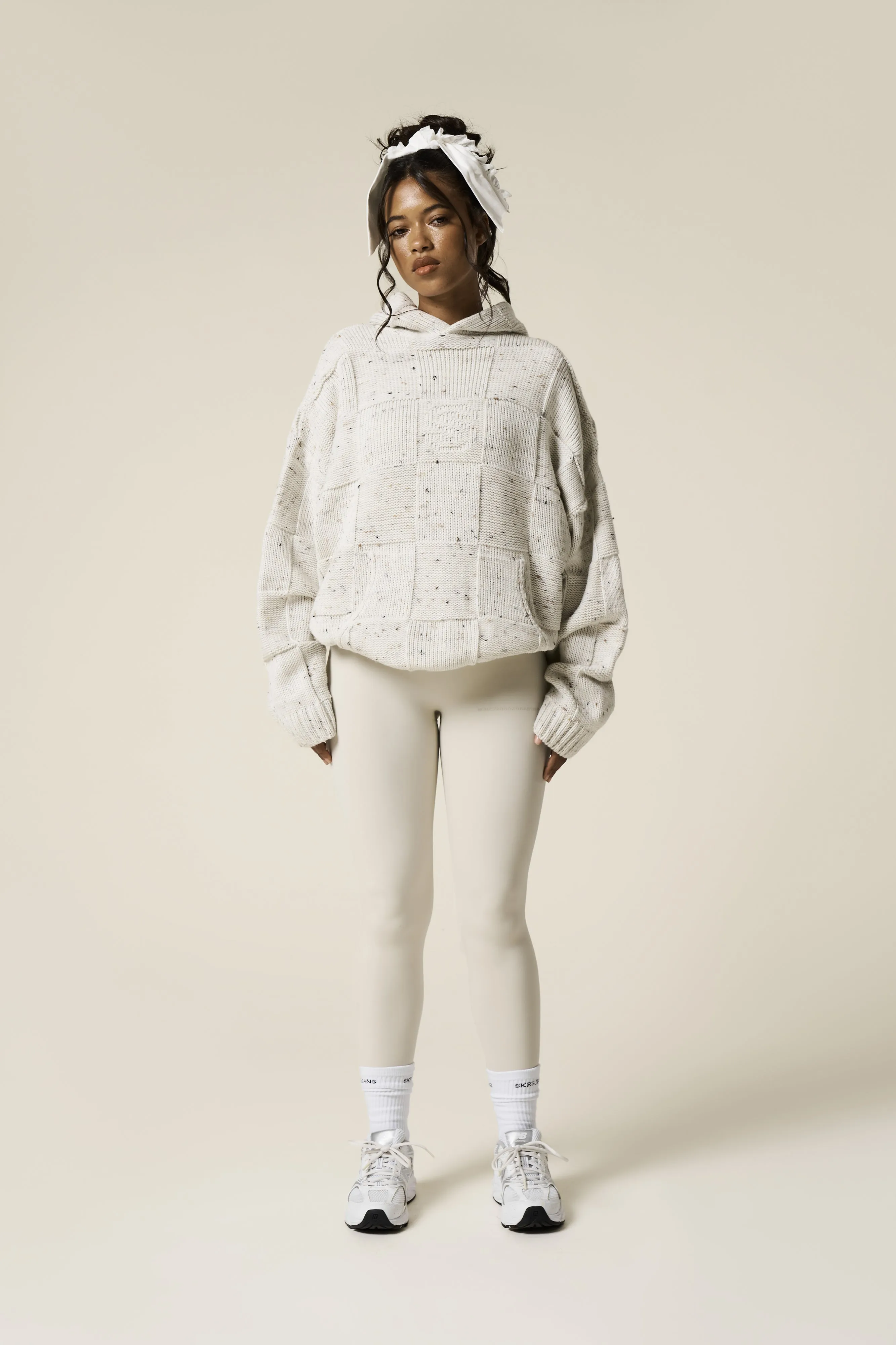 Communion Check Knit Hoodie