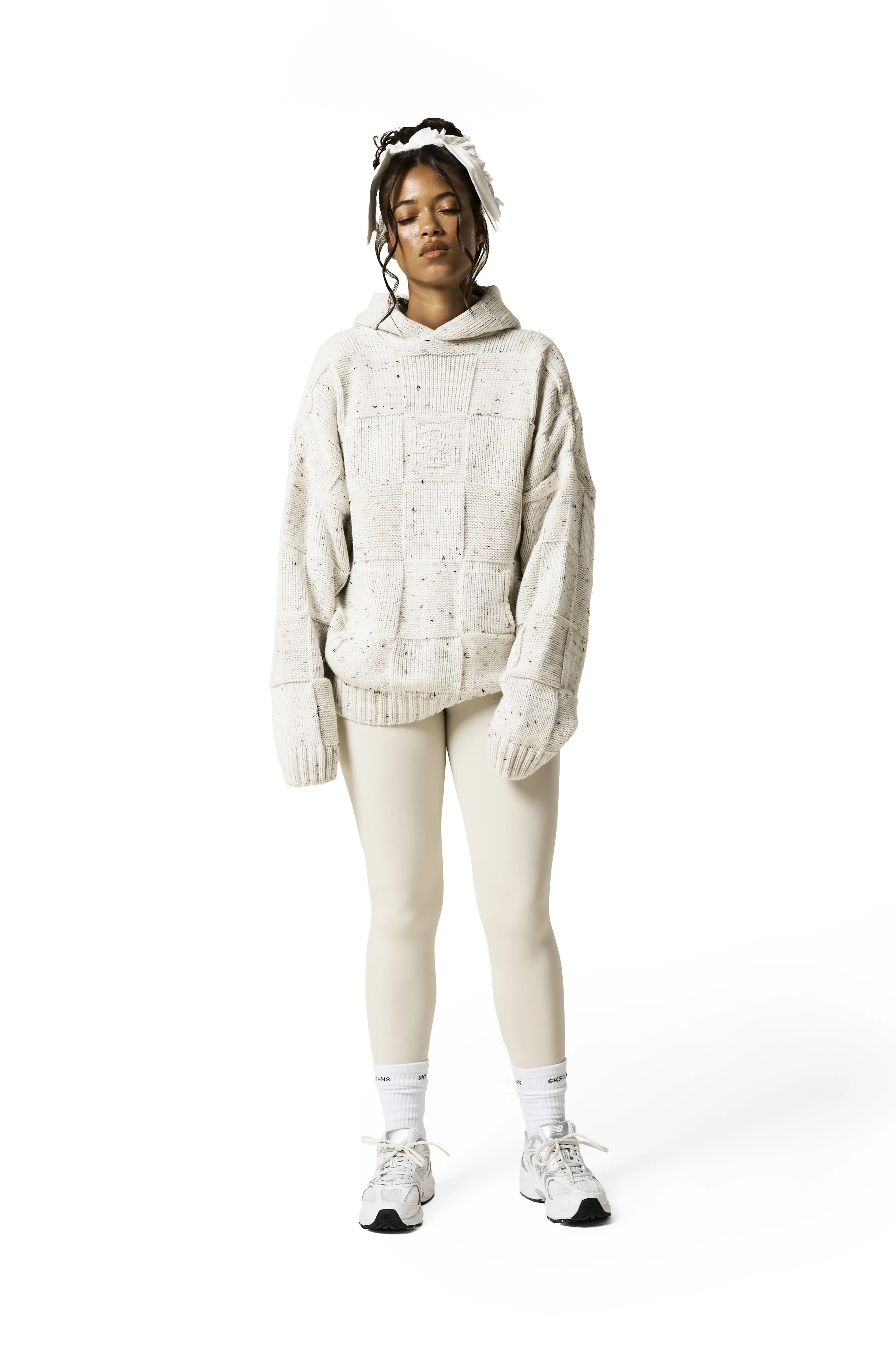 Communion Check Knit Hoodie