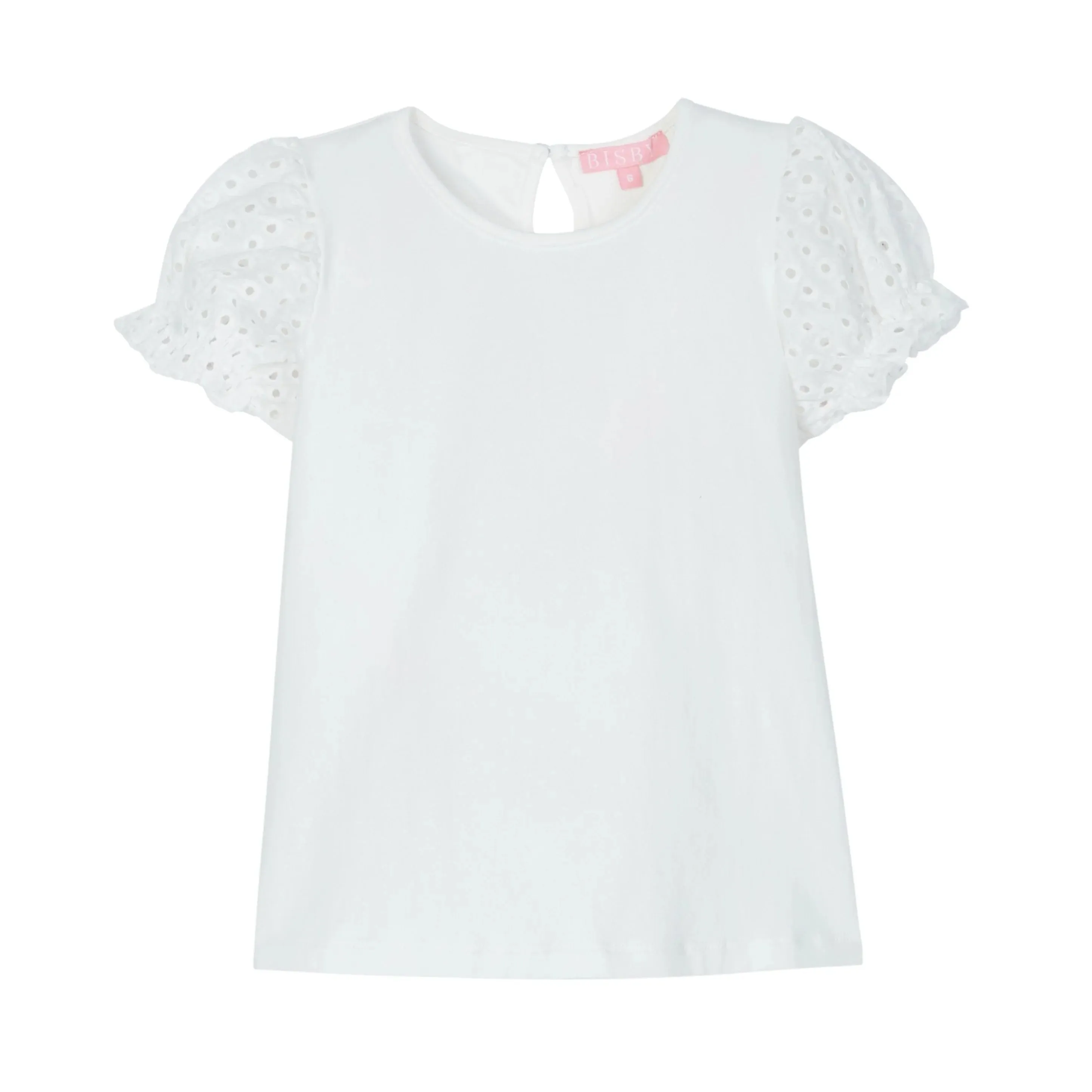 Contrast Sleeve Tee | White Eyelet (7, 12, 14)