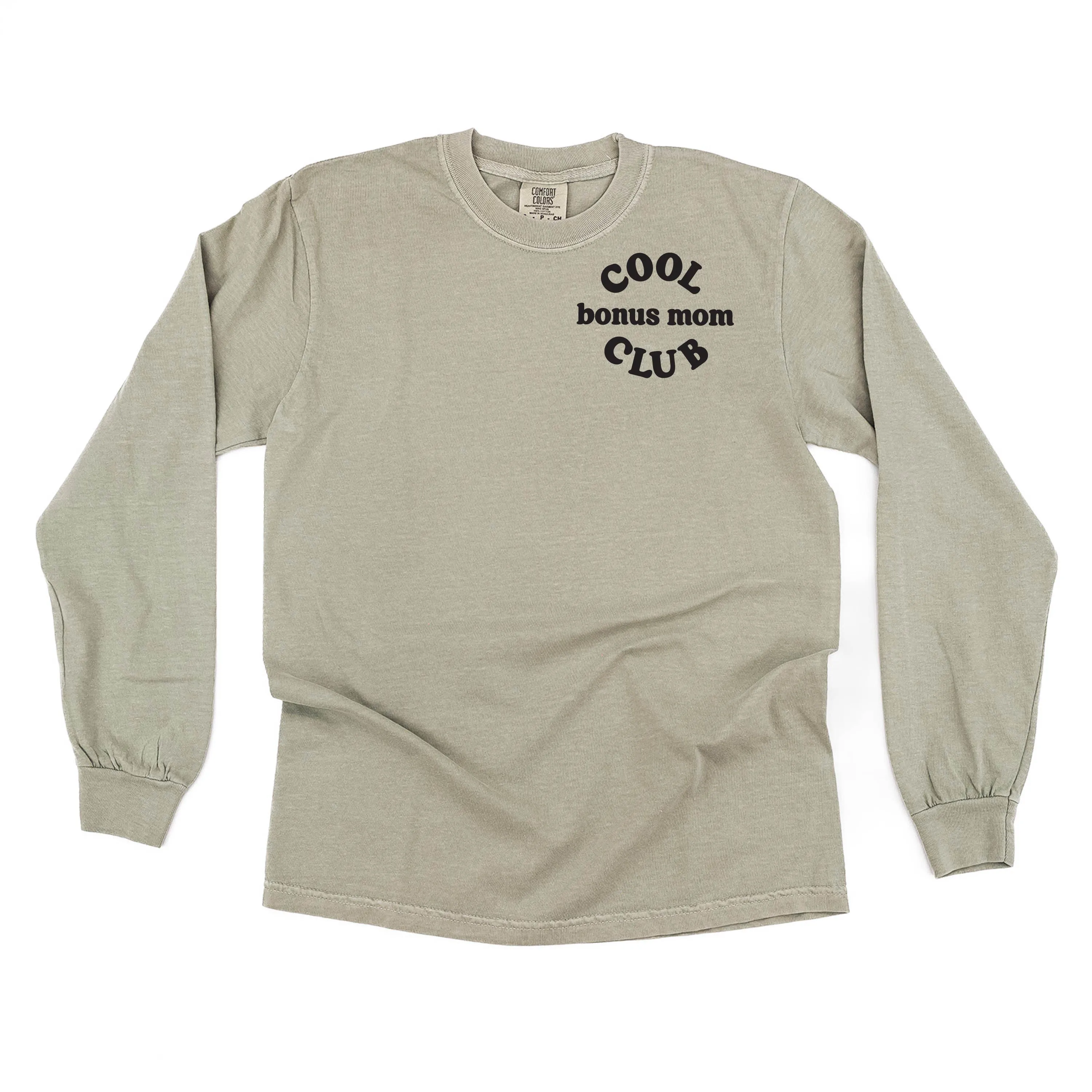 COOL Bonus Mom CLUB - Pocket Design - LONG SLEEVE COMFORT COLORS TEE