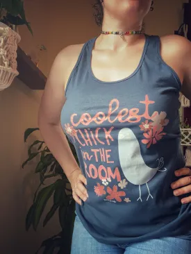 Coolest Chick in The Room - Indigo Racerback Tank Tops