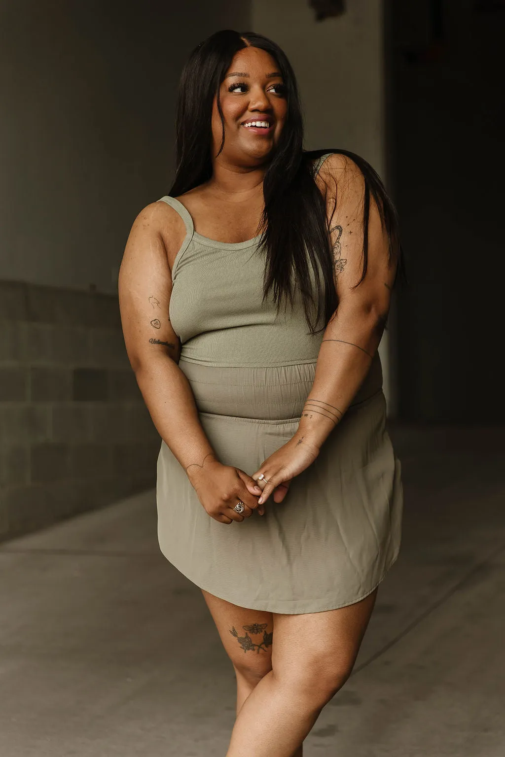 Courtside Romper - Olive
