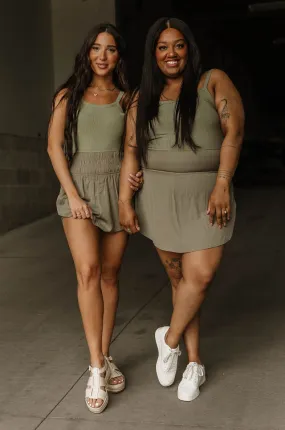 Courtside Romper - Olive