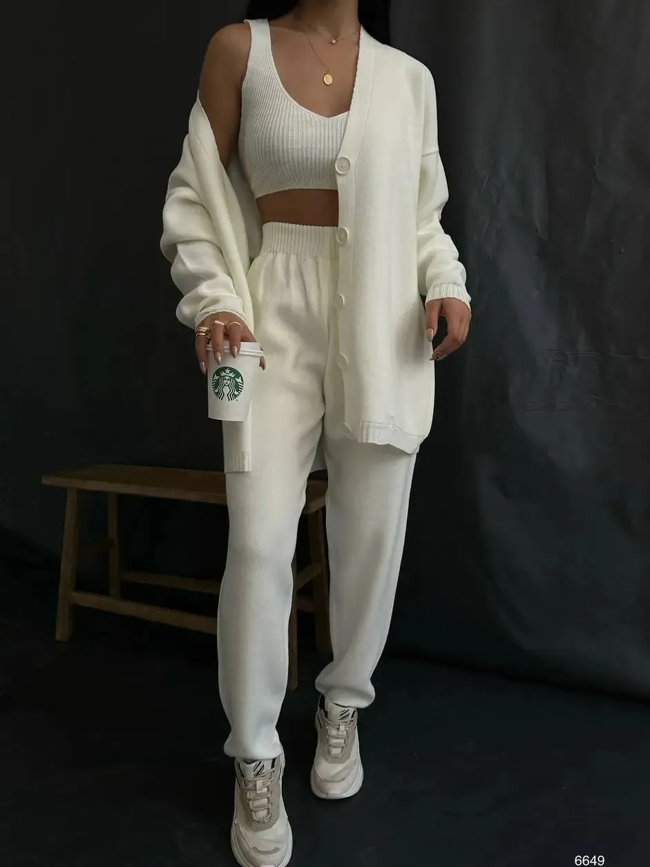 COZY KNIT 3 PIECE PANT SET