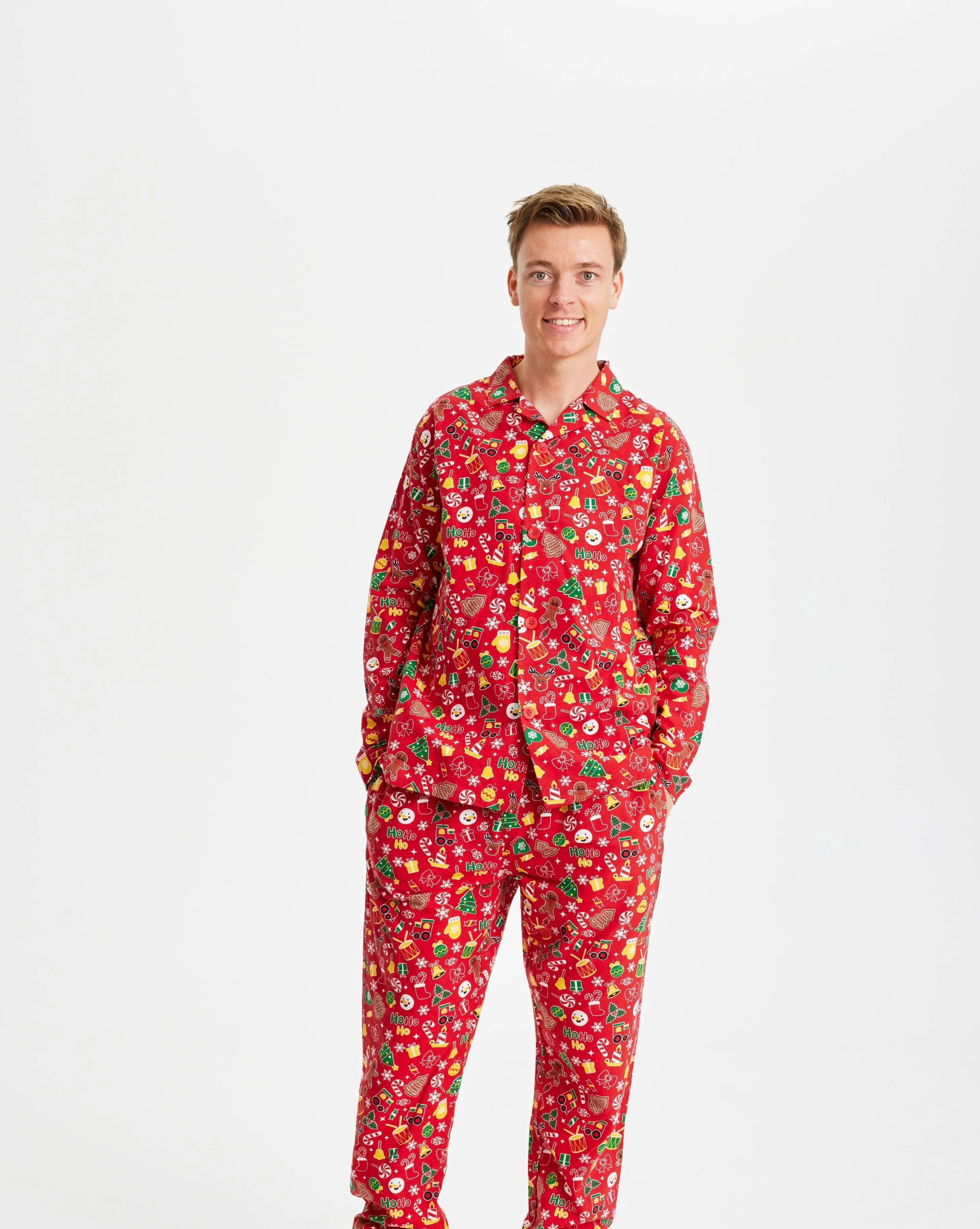 Crazy Julepyjamas Flannel Rød - Herre.