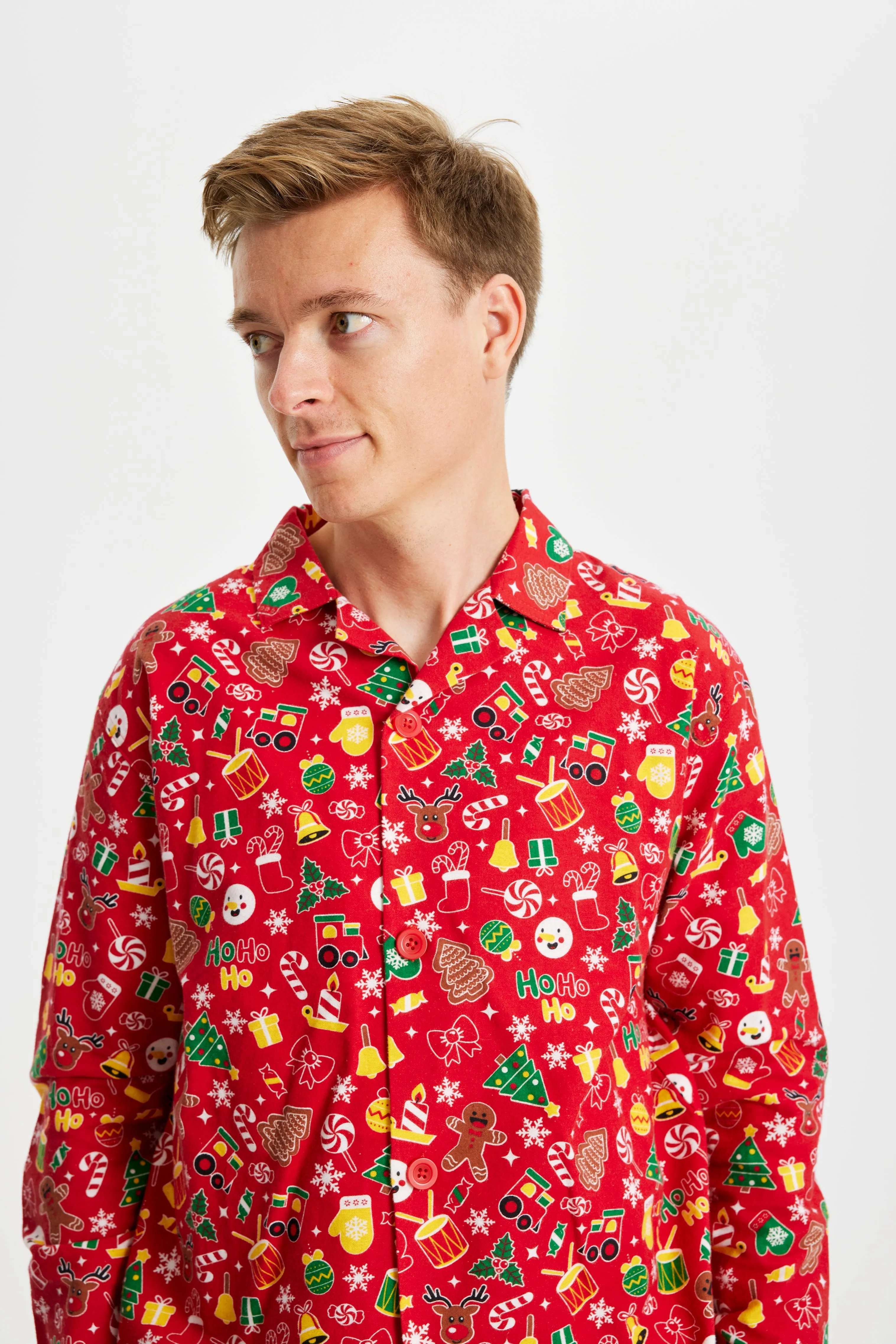 Crazy Julepyjamas Flannel Rød - Herre.