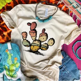 Cream Prickly Pear Cactus Tee