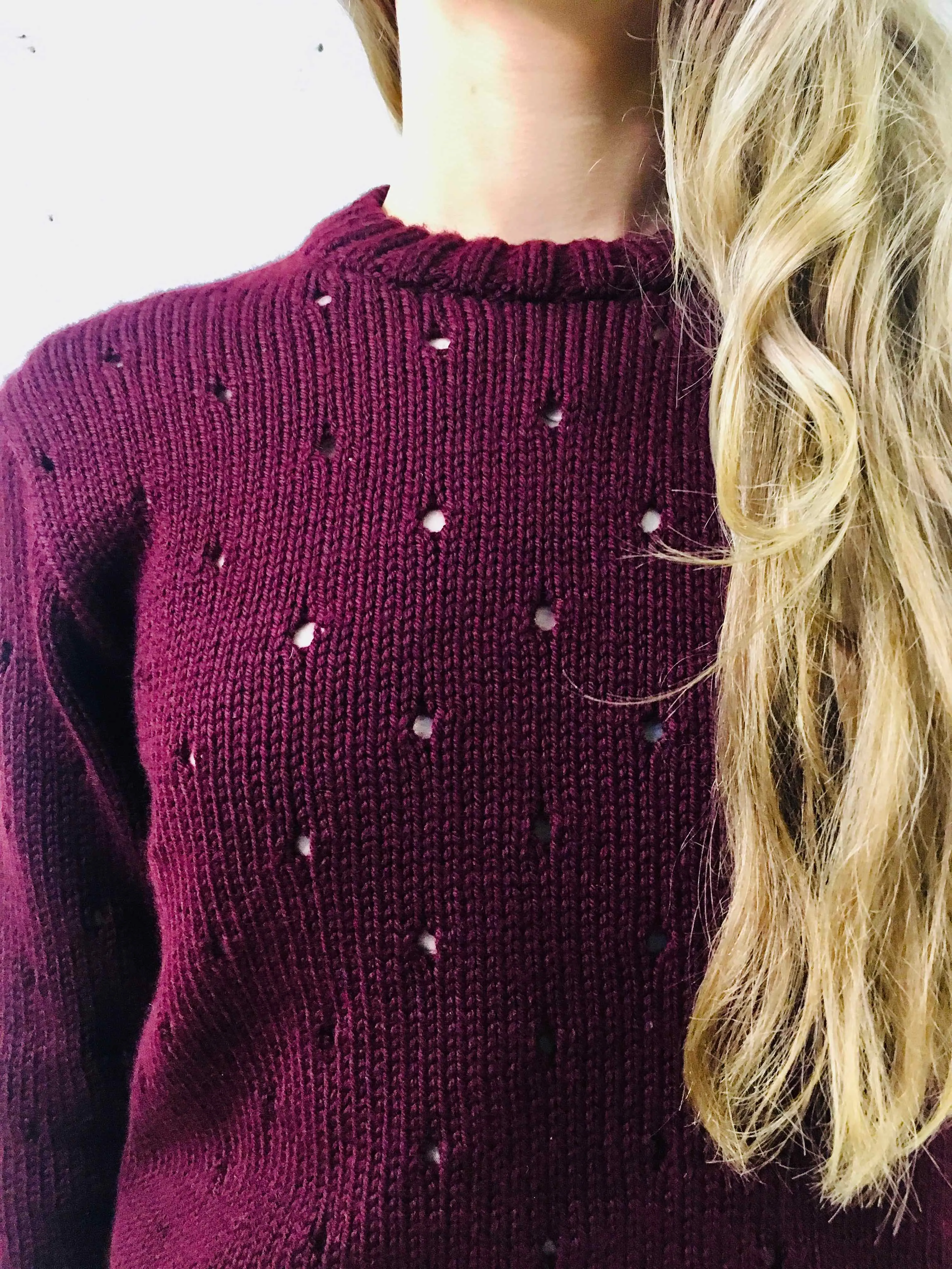 Crew Neck Long Sleeve Knit Wool Jumper