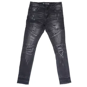 CRYSP Distressed Black Denim Jeans - CRYSPHOL21-18