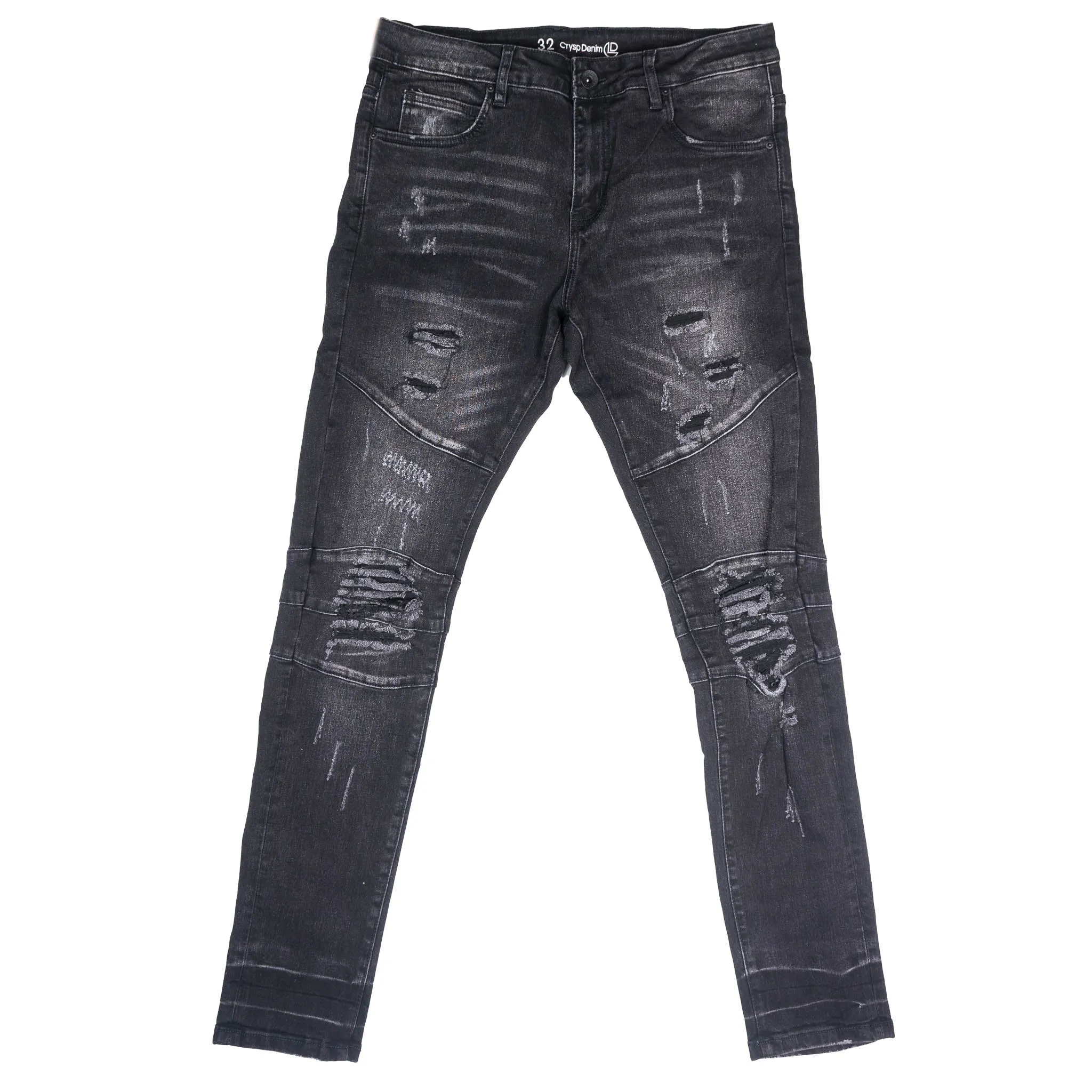 CRYSP Distressed Black Denim Jeans - CRYSPHOL21-18