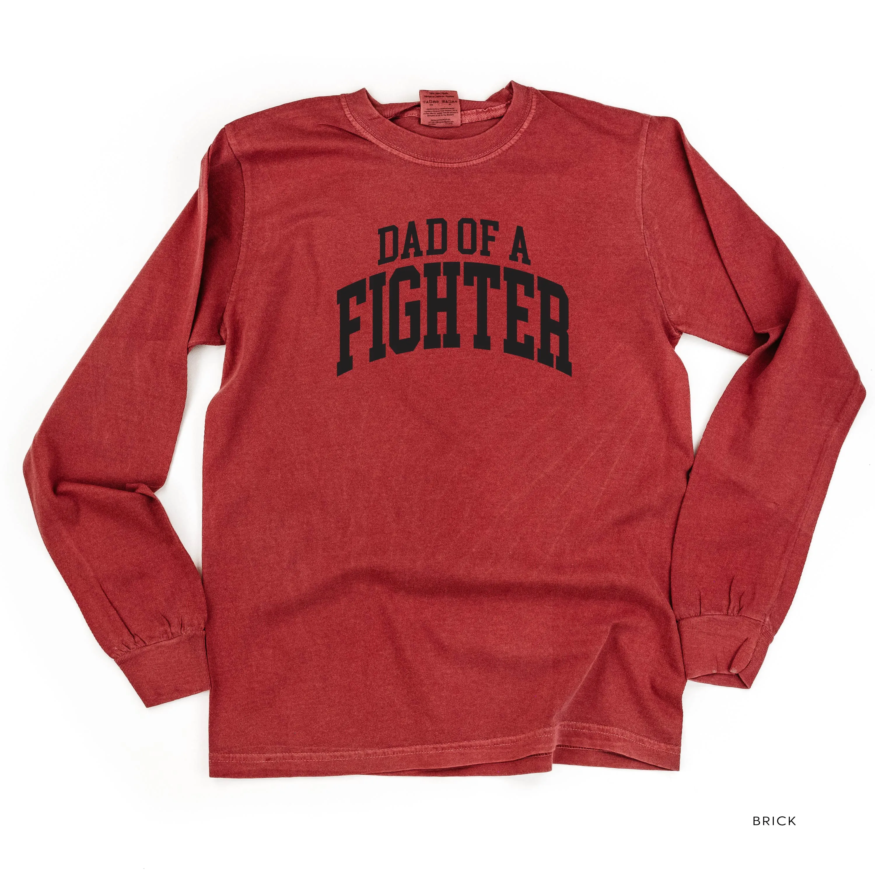 Dad of a Fighter - Varsity - LONG SLEEVE COMFORT COLORS TEE