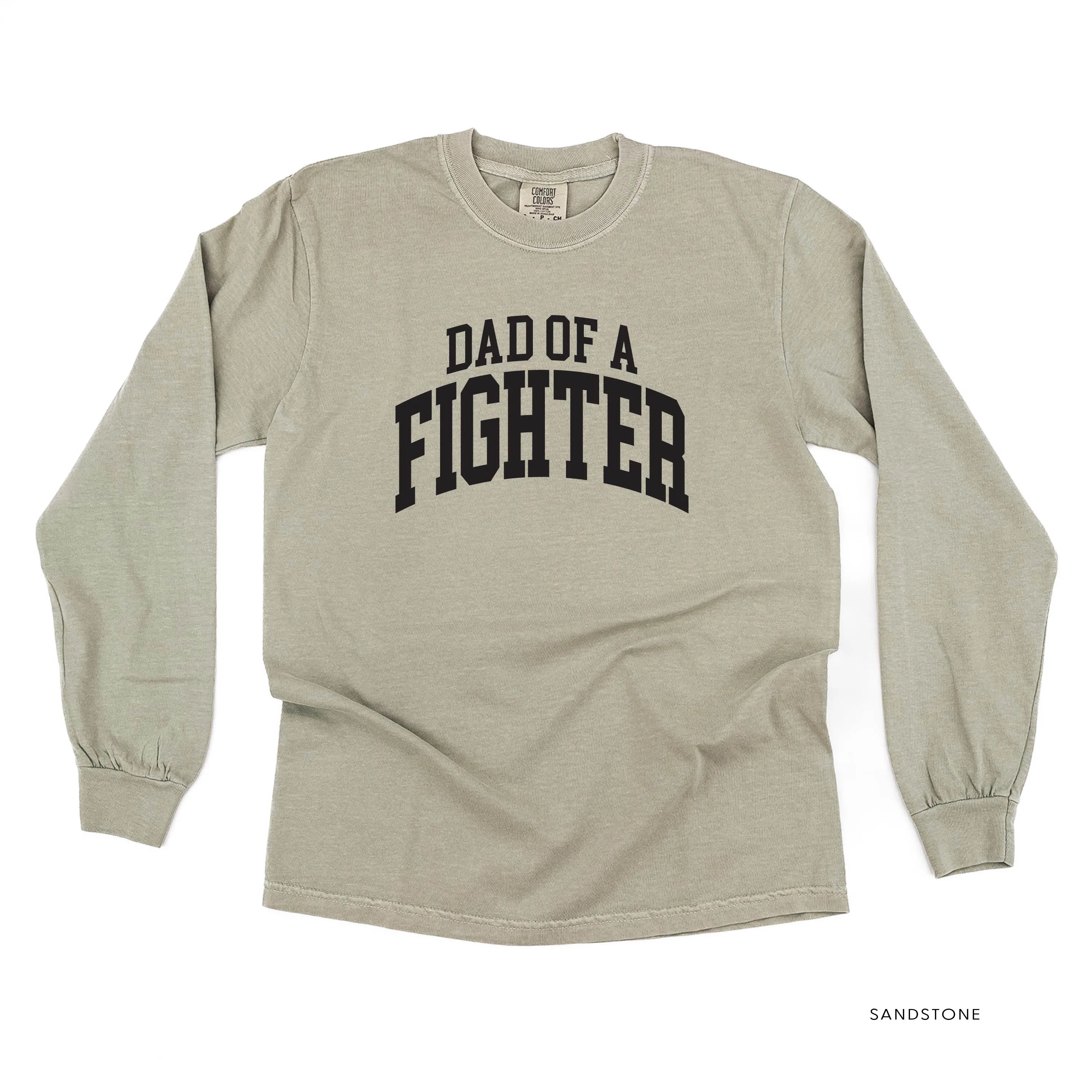 Dad of a Fighter - Varsity - LONG SLEEVE COMFORT COLORS TEE