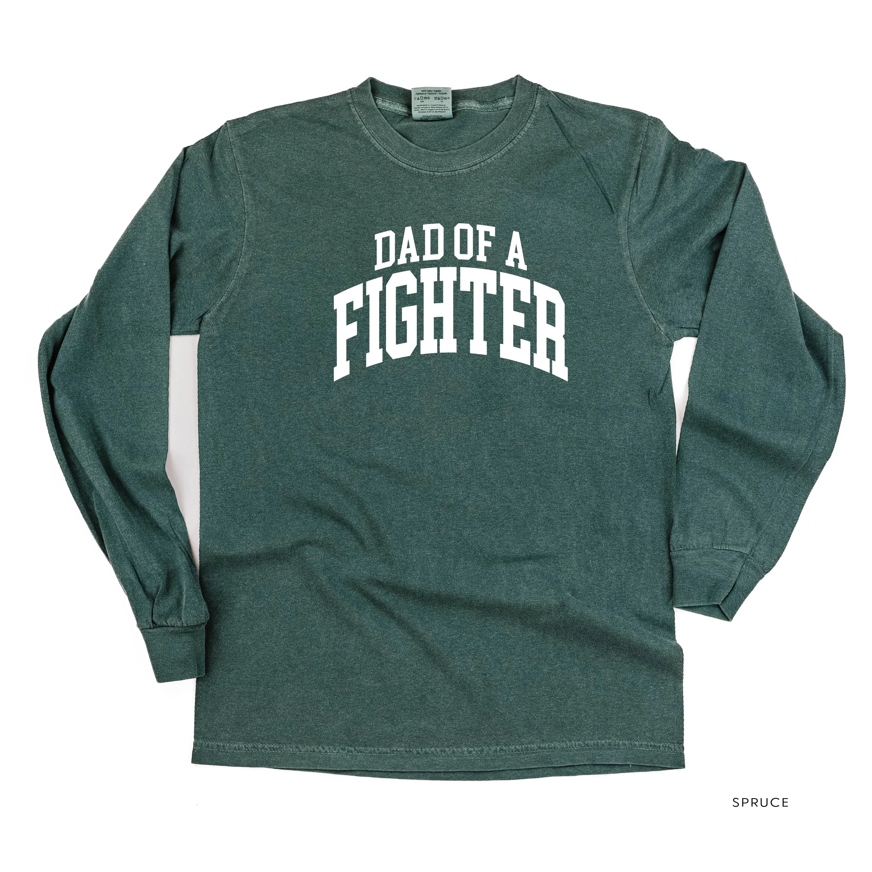 Dad of a Fighter - Varsity - LONG SLEEVE COMFORT COLORS TEE