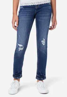 Destructed Mid-Rise Jean Leggings