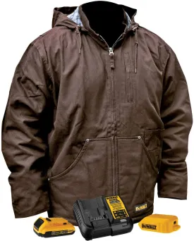 DeWalt DCHJ076ATD1 Unisex Heated Heavy Duty Work Coat Kit - Tobacco