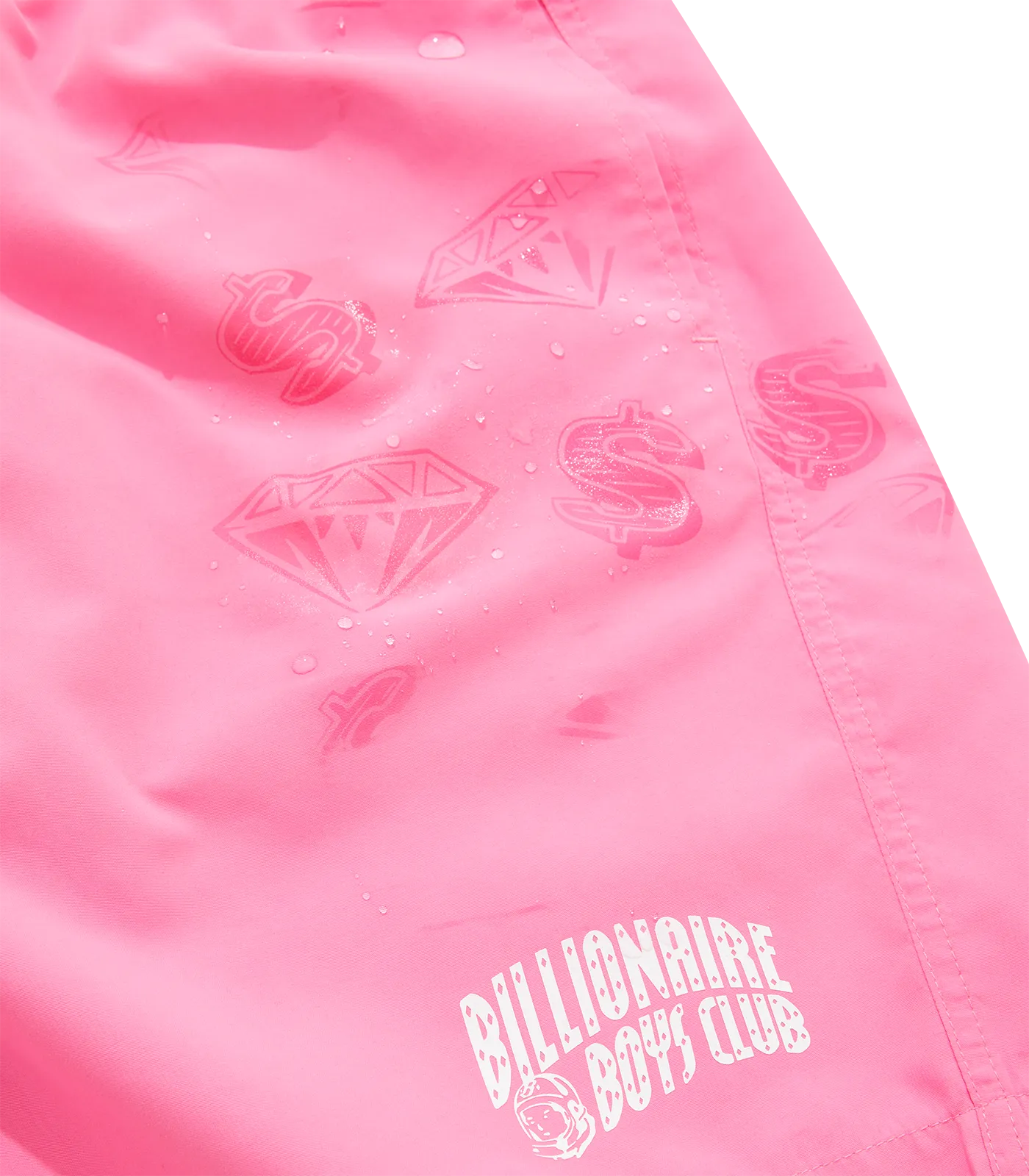 DIAMOND AND DOLLARS WATER-REACTIVE SWIMSHORTS
 - PINK