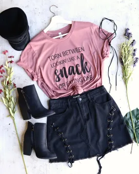 Distracted - Torn Between Looking Like a Snack or Eating One Unisex T-Shirt in Mauve