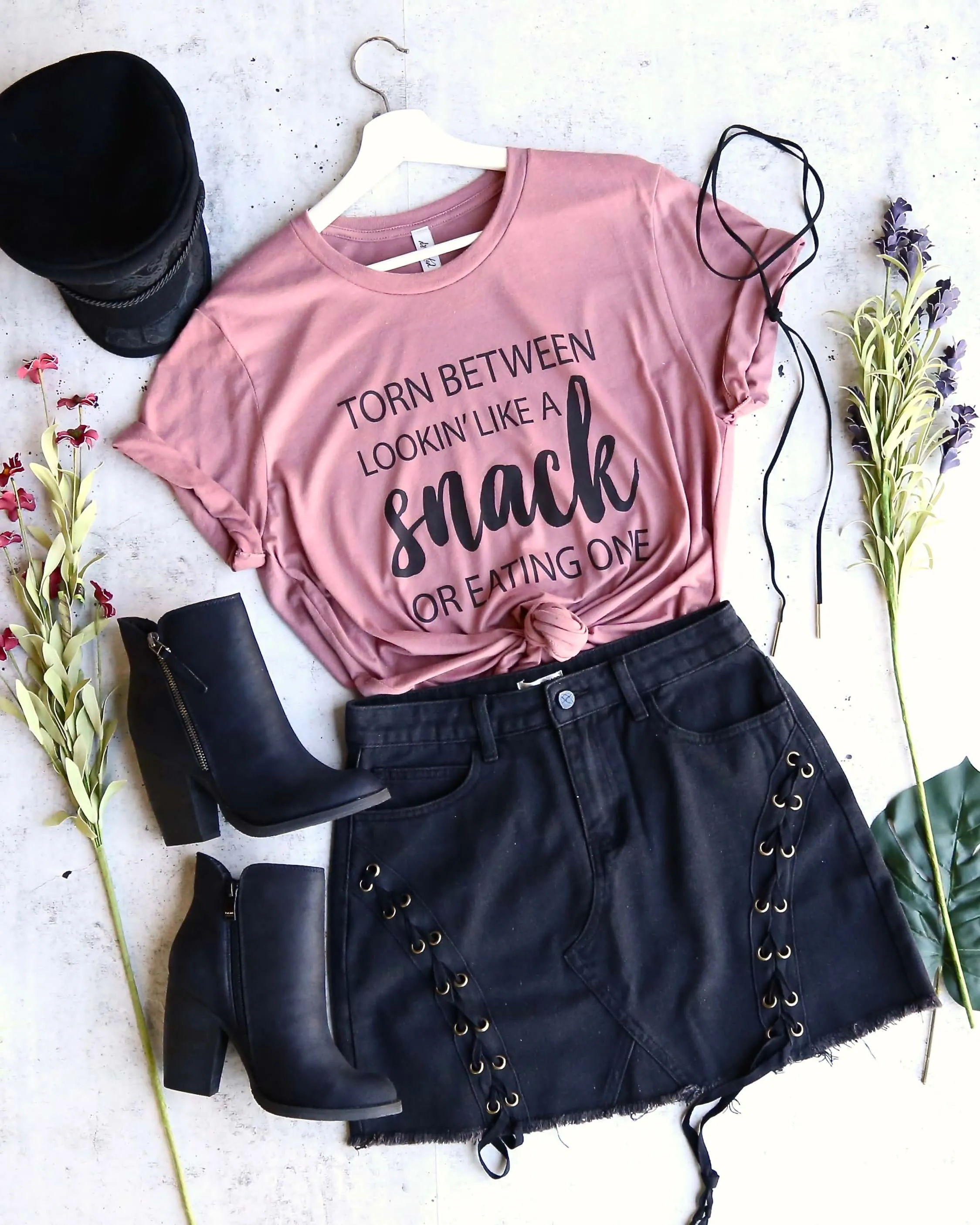 Distracted - Torn Between Looking Like a Snack or Eating One Unisex T-Shirt in Mauve