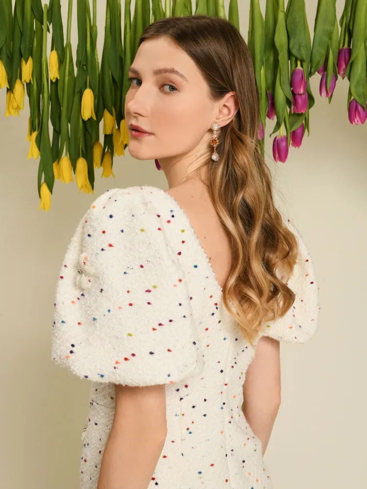 Dream Blossom Tweed Mini Dress