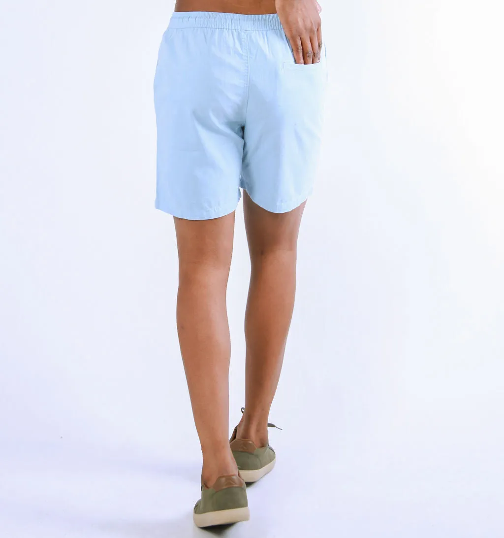 ELASTICATED CHINO SHORTS - SKY