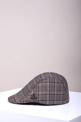 ENZO - Tan Tweed Flat Cap
