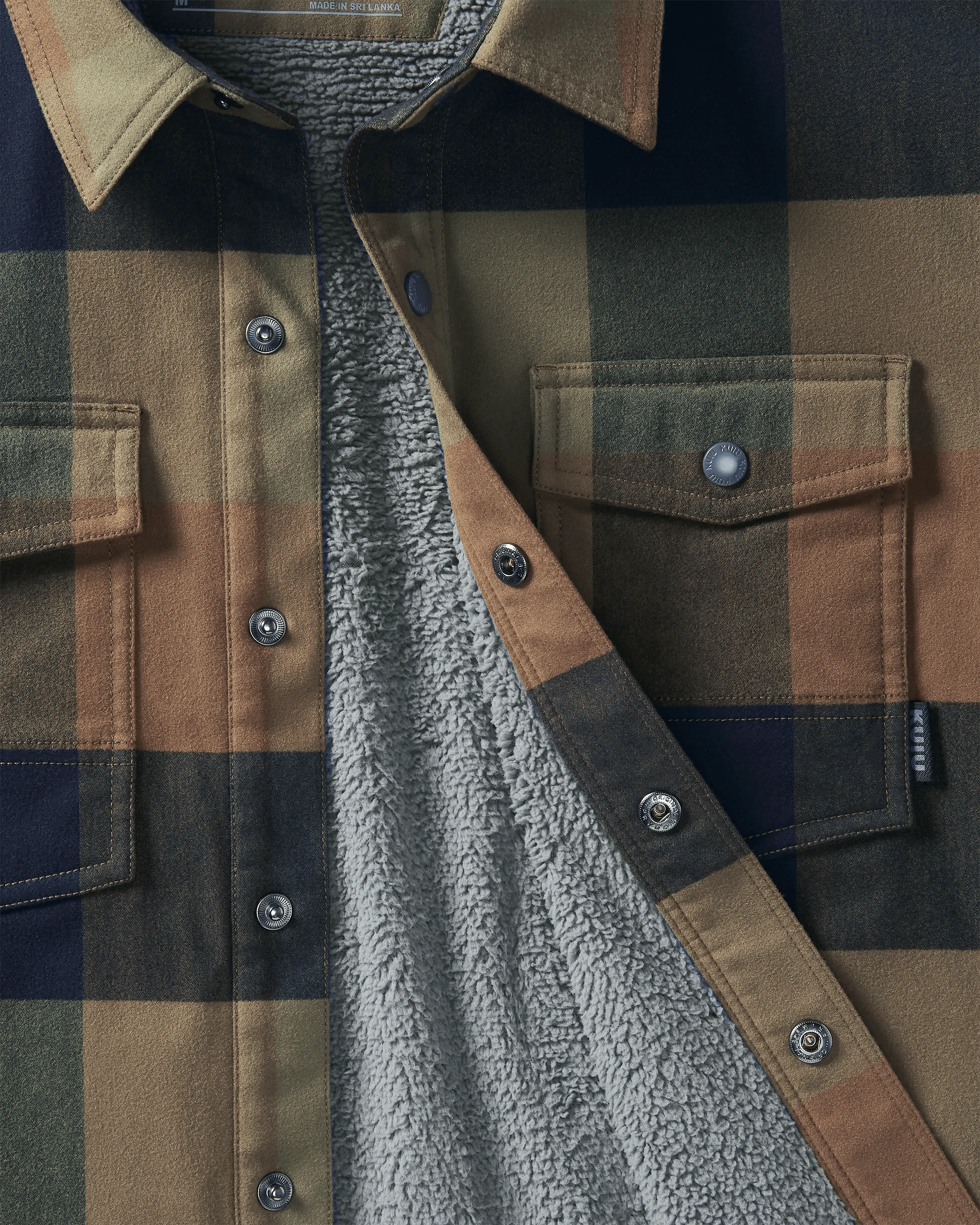 Cozy Field Flannel Fleece Shirt Jacket in Valo Plaid Pattern