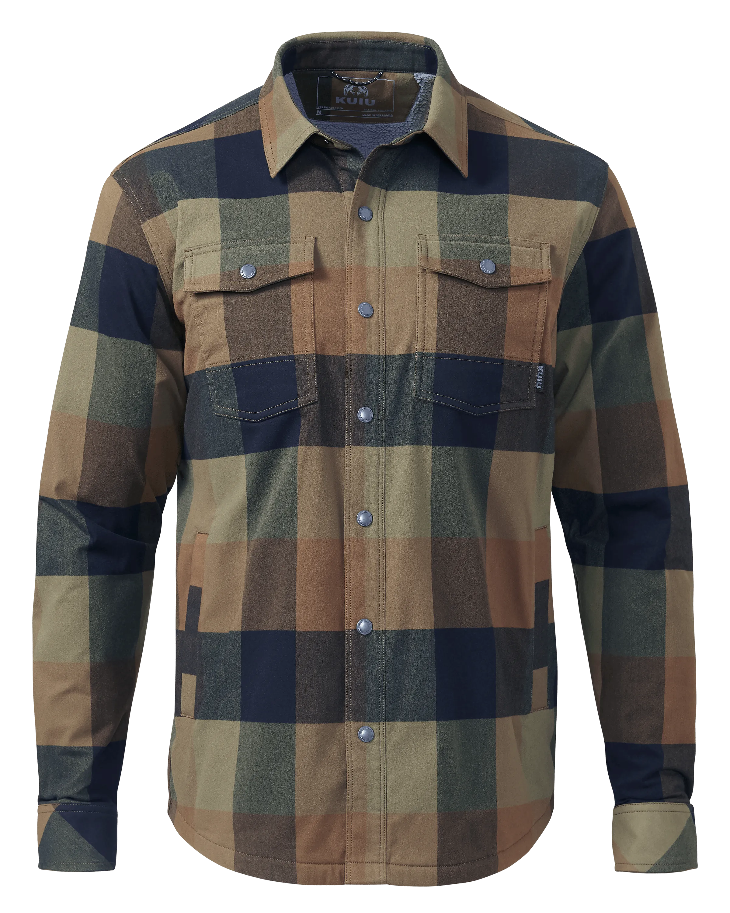 Cozy Field Flannel Fleece Shirt Jacket in Valo Plaid Pattern