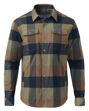 Cozy Field Flannel Fleece Shirt Jacket in Valo Plaid Pattern