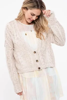 FINAL SALE -  Drop Shoulder Knit Cardigan