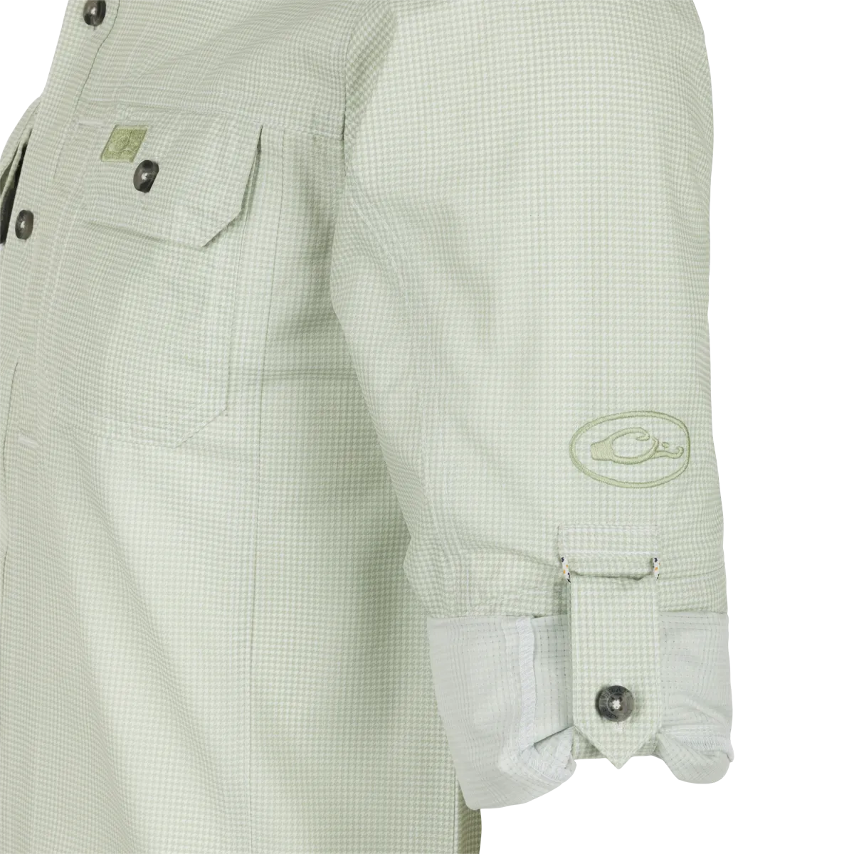 Frat Houndstooth Check Button-Down Long Sleeve Shirt