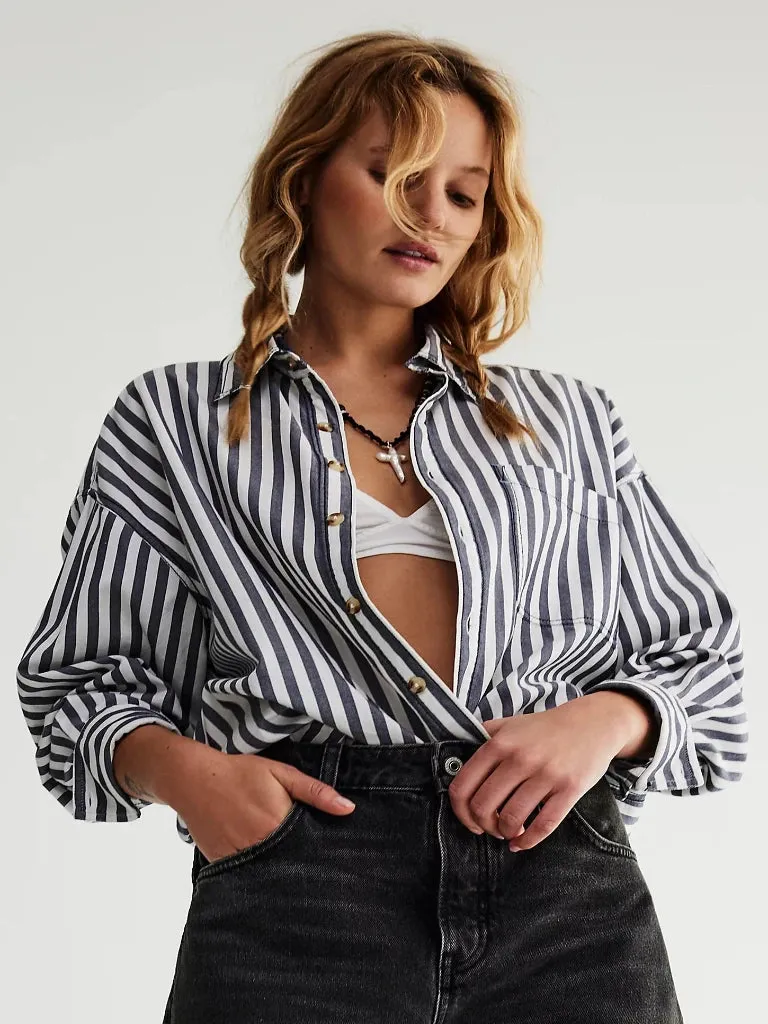 Free People Freddie Striped Shirt