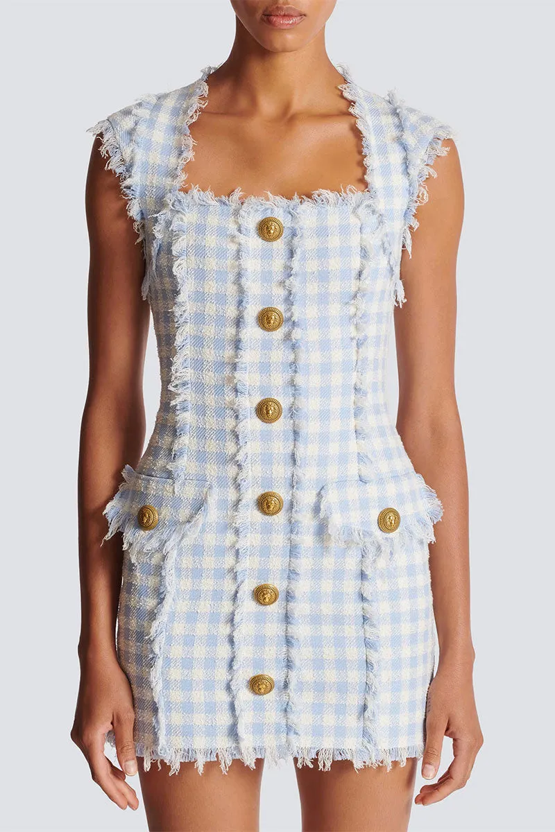 Gingham Tweed Dress