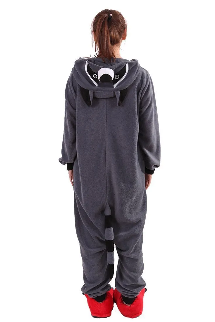 Grey Coon Racoon Kigurumi Animal Onesies Costume Pajamas