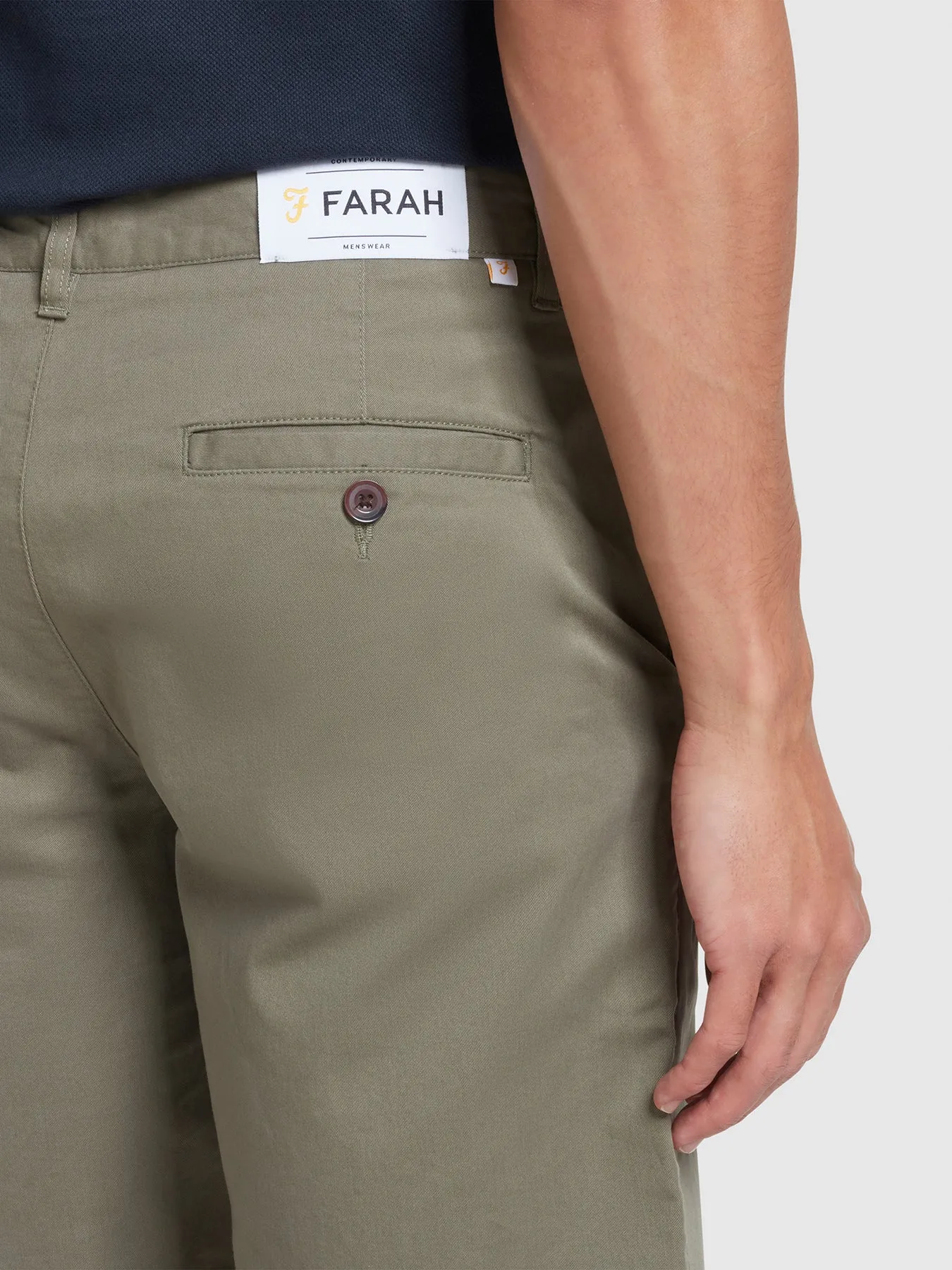 Hawk Organic Cotton Chino Shorts In Vintage Green