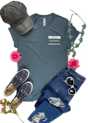 Heather Slate Hello Tack Hoarder Side Short Sleeve Tee