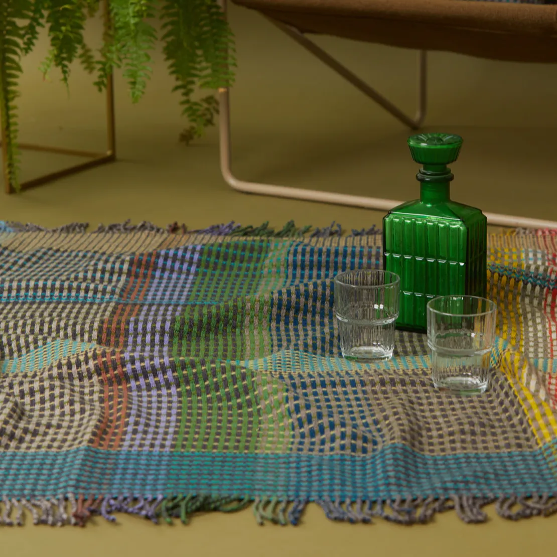 'Hertha' 100% Lambswool Basketweave Throw