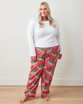 Holly Jolly Bagheera - Tall Lightweight Flannel PJ Pants - Ruby
