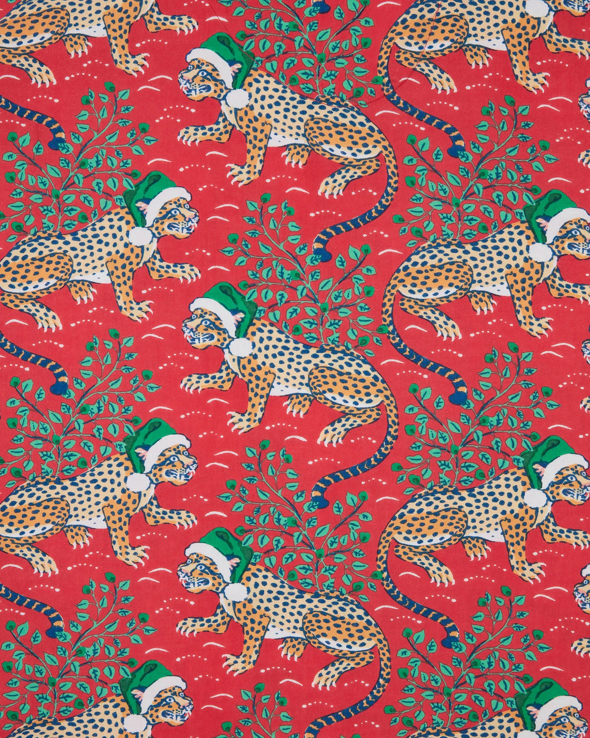 Holly Jolly Bagheera - Tall Lightweight Flannel PJ Pants - Ruby