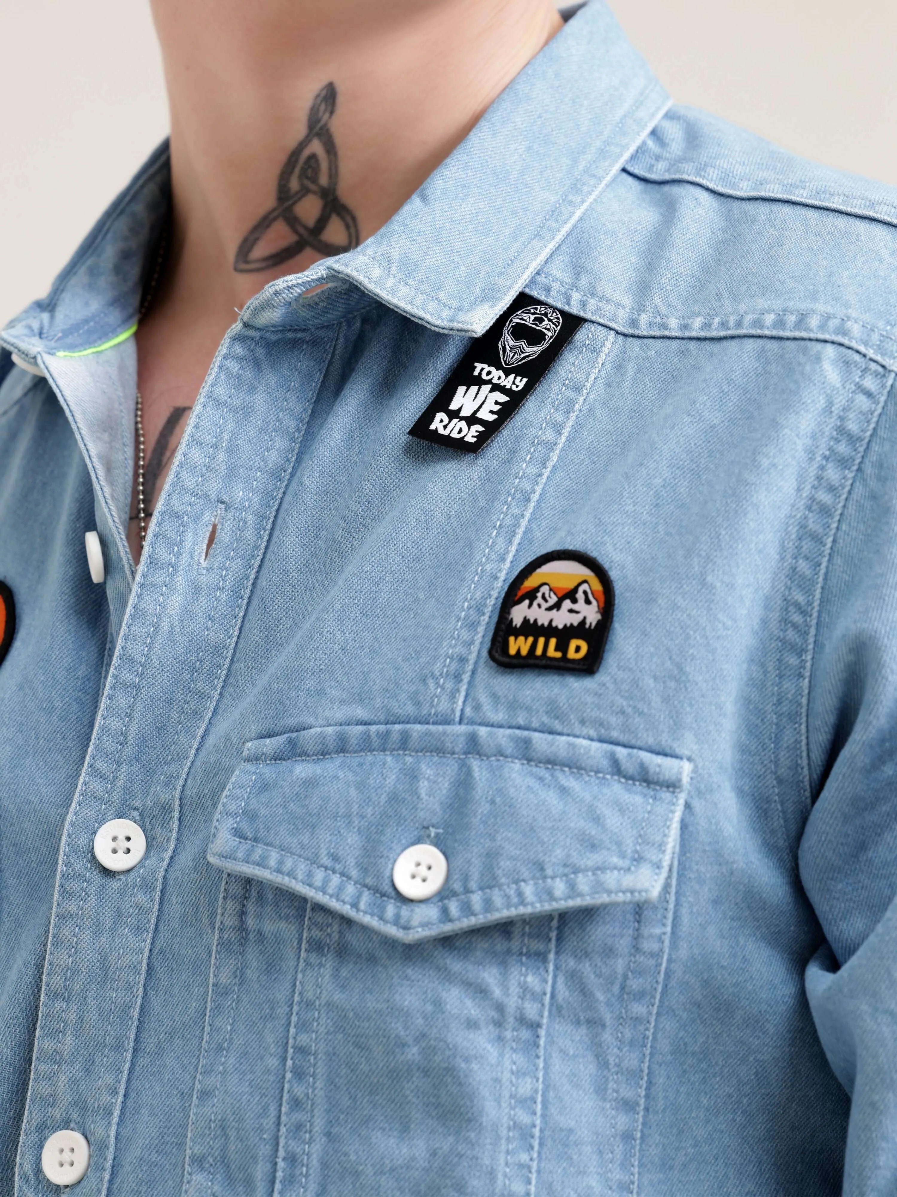 Ice Blue Denim Street Overshirt