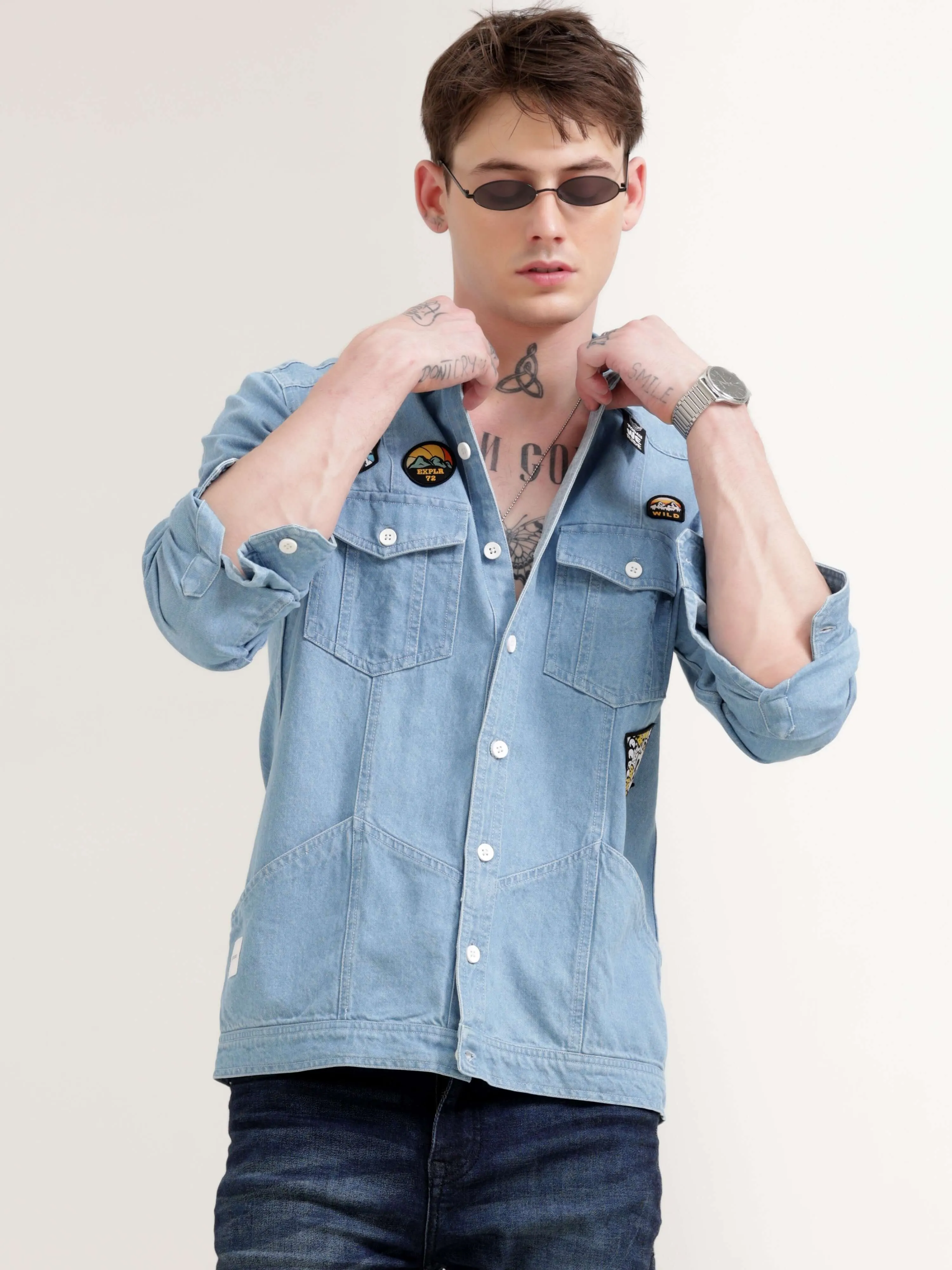 Ice Blue Denim Street Overshirt