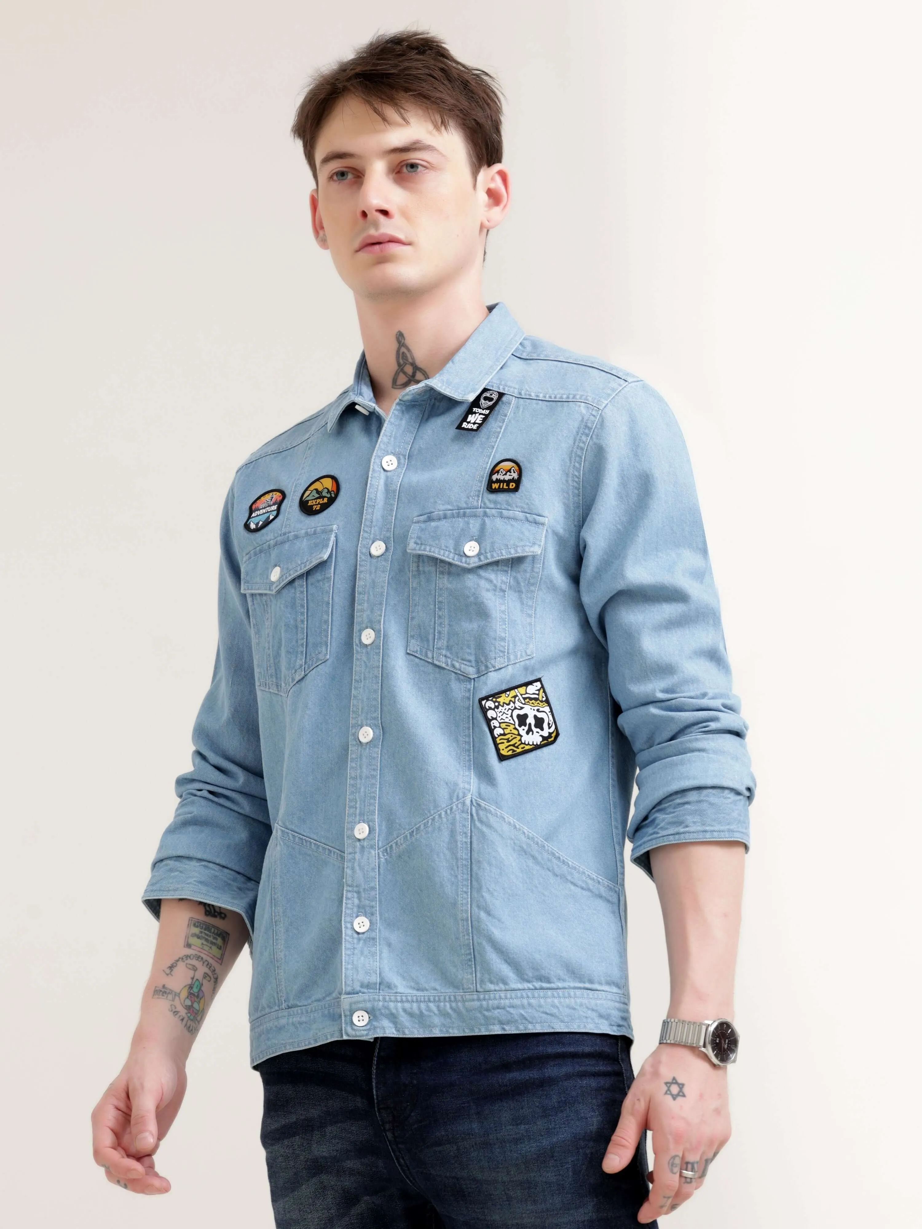 Ice Blue Denim Street Overshirt