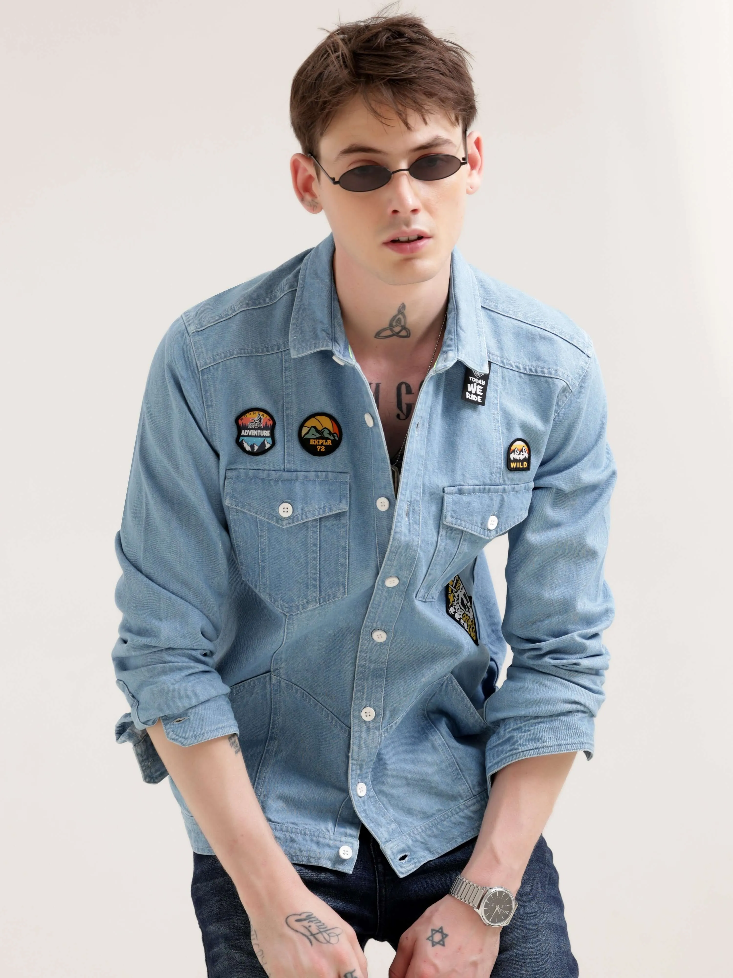 Ice Blue Denim Street Overshirt