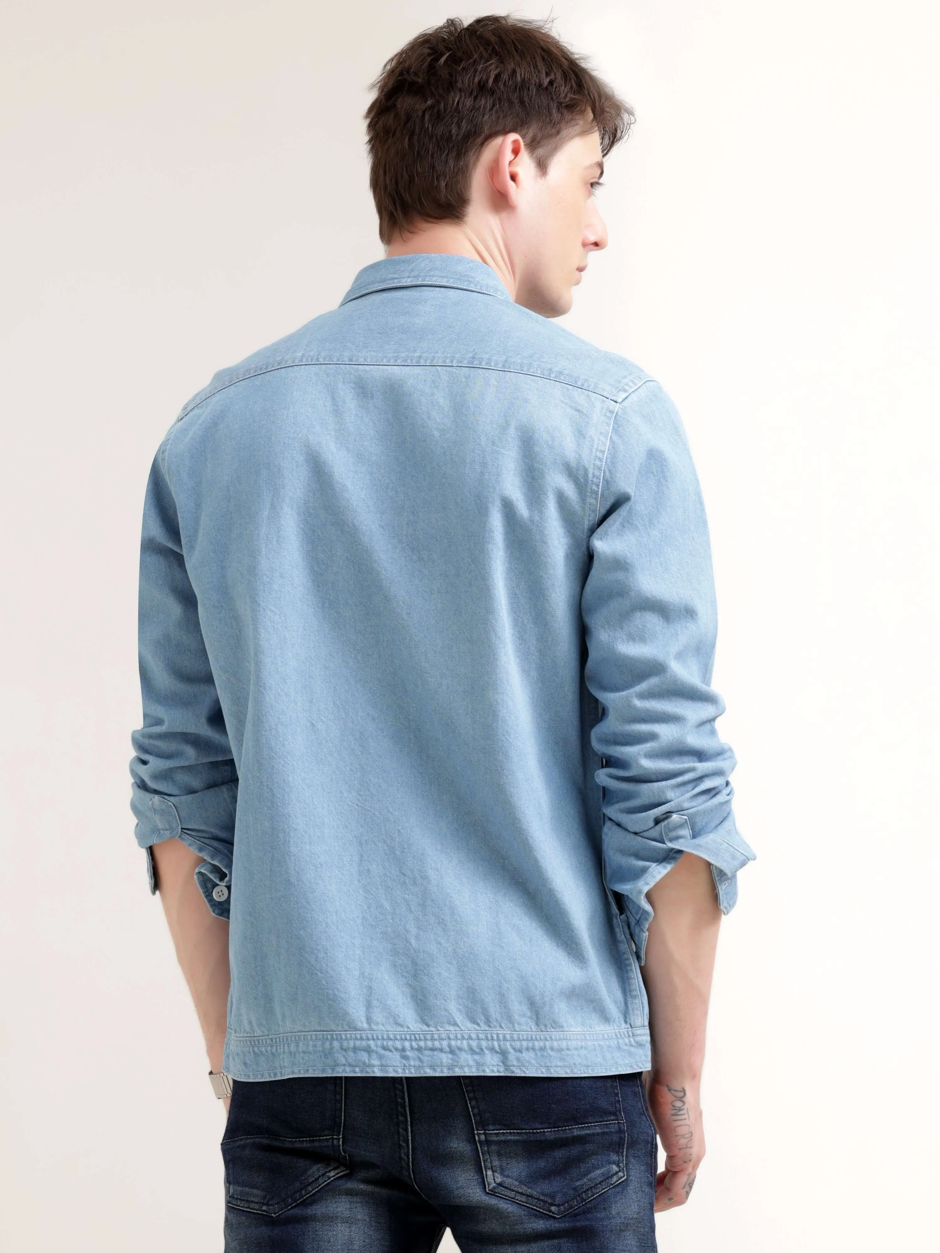 Ice Blue Denim Street Overshirt