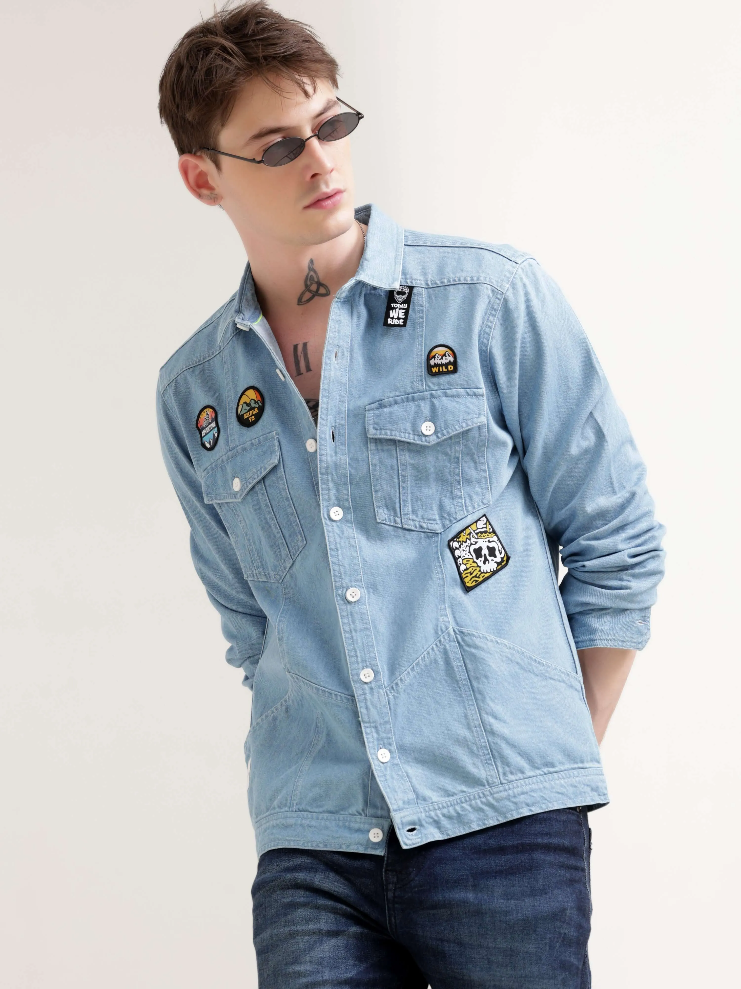 Ice Blue Denim Street Overshirt